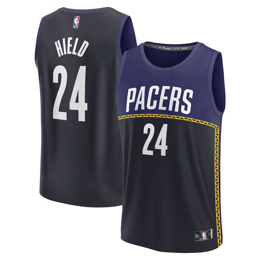 Men Indiana Pacers 24 Buddy Hield Fanatics Branded Blue City Edition 2022-23 Fastbreak NBA Jersey